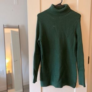 Evergreen turtleneck sweater dress